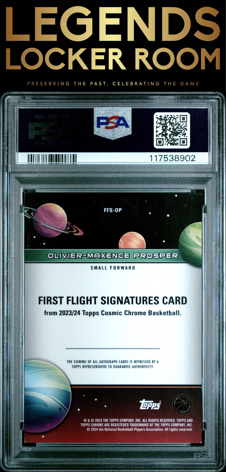 2023 Topps Cosmic Chrome First Flight Signatures O. Prosper Gold /50 PSA 9