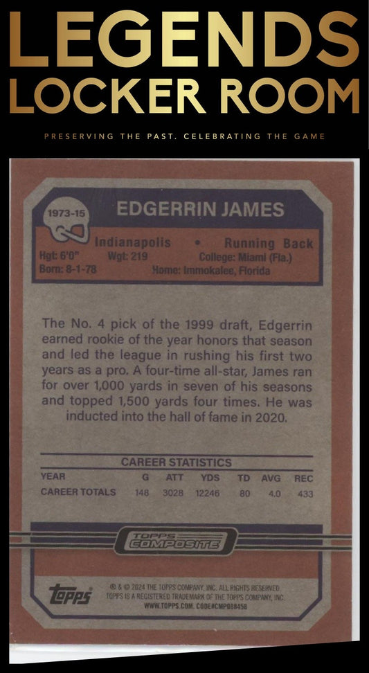 2023 Topps Composite #1973-15 Edgerrin James 1973 Topps Football