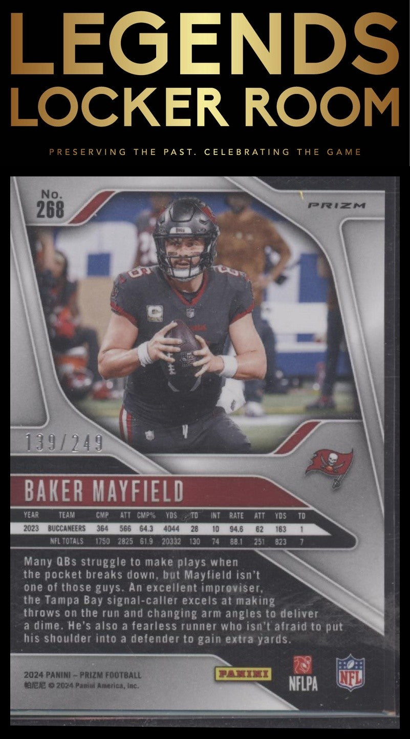2024 Panini Prizm #268 Baker Mayfield Orange #/249