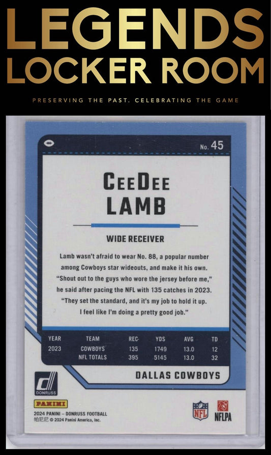 2024 Donruss #45 CeeDee Lamb Press Proof Black
