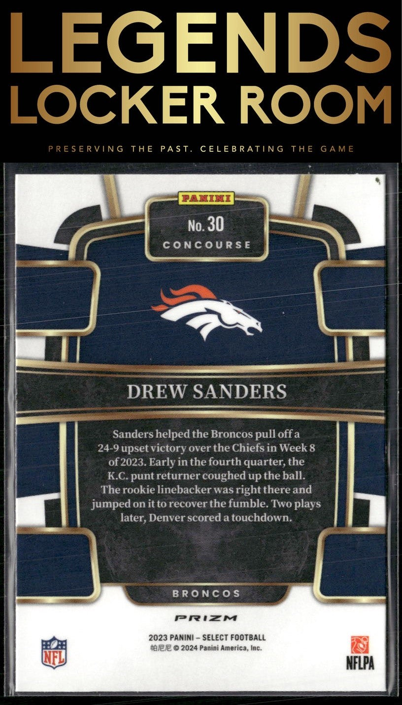 2023 Panini Select #30 Drew Sanders Silver Prizms
