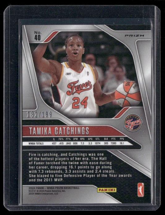 2024 Panini Prizm WNBA #40 Tamika Catchings Blue Prizms #/199