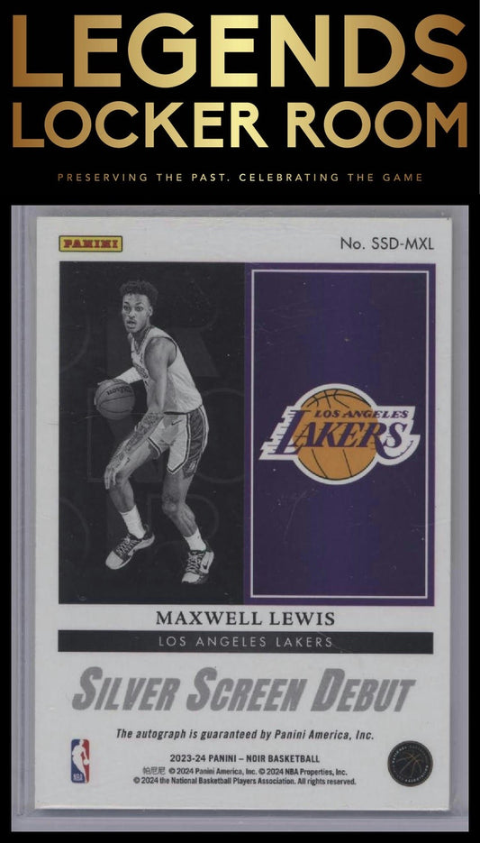 2023-24 Panini Noir #SSD-MXL Maxwell Lewis Silver Screen Debut Signatures #/99