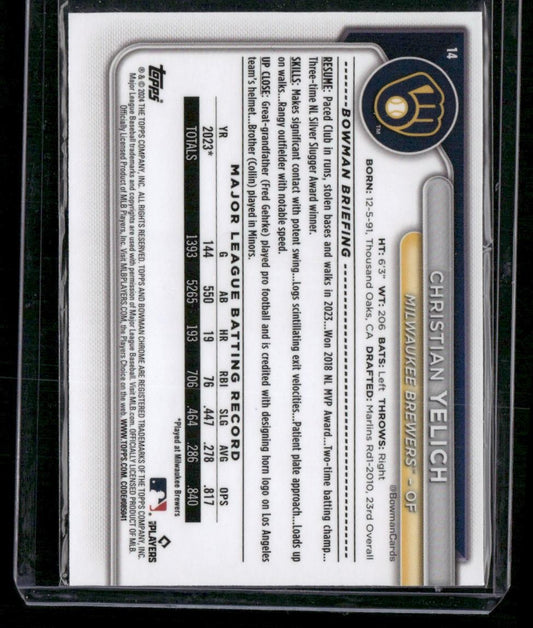 2024 Bowman Chrome #14 Christian Yelich