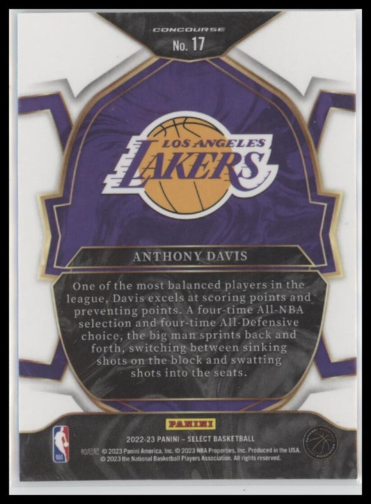 2022-23 Panini Select #17 Anthony Davis Blue (Retail Base)