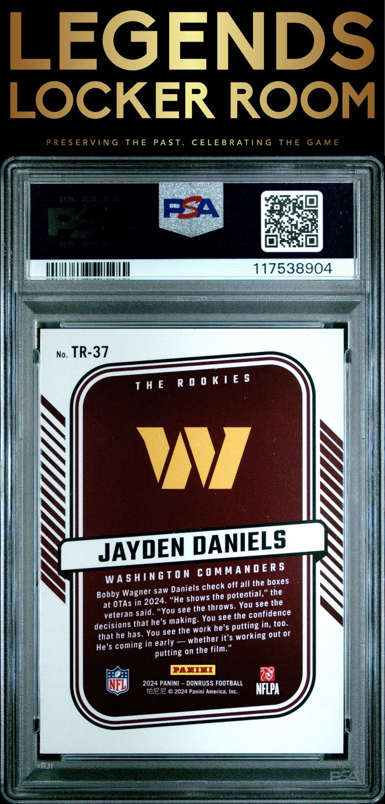 2024 Panini Donruss The Rookies #TR37 Jayden Daniels PSA 10