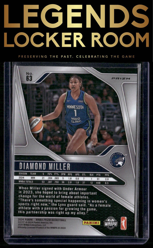2024 Panini Prizm WNBA #63 Diamond Miller Silver Prizms