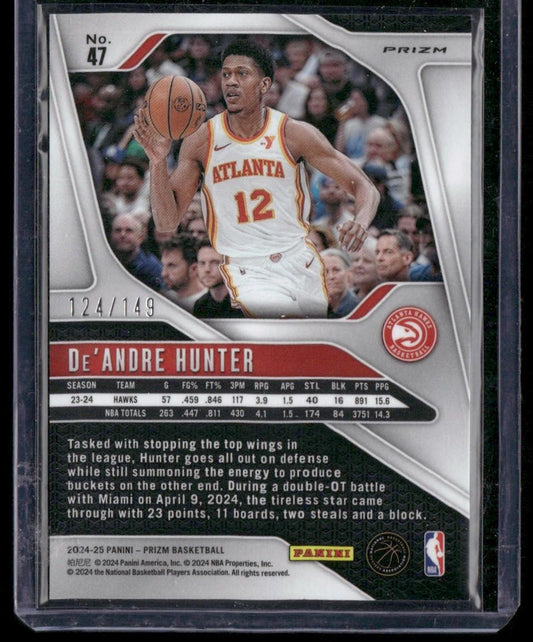 2024-25 Panini Prizm #47 De'Andre Hunter Prizms Purple Ice #/149
