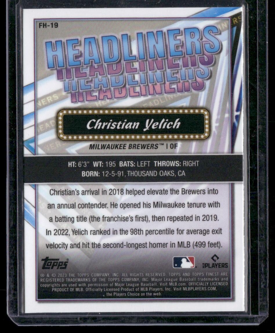 2023 Finest #FH-19 Christian Yelich Headliners