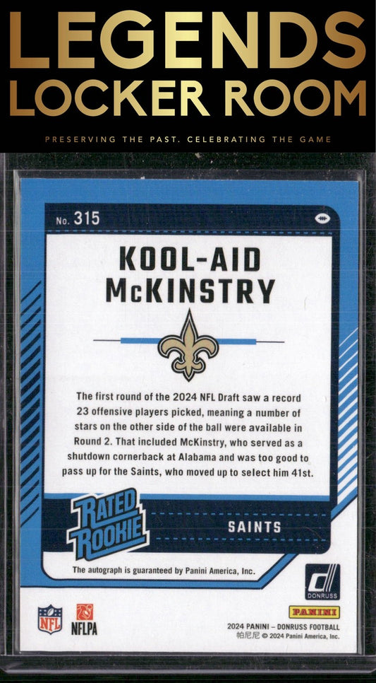 2024 Donruss #315 Kool-Aid McKinstry Rated Rookies Autographs #/199