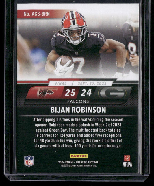 2024 Panini Prestige #AGS-BRN Bijan Robinson Any Given Sunday