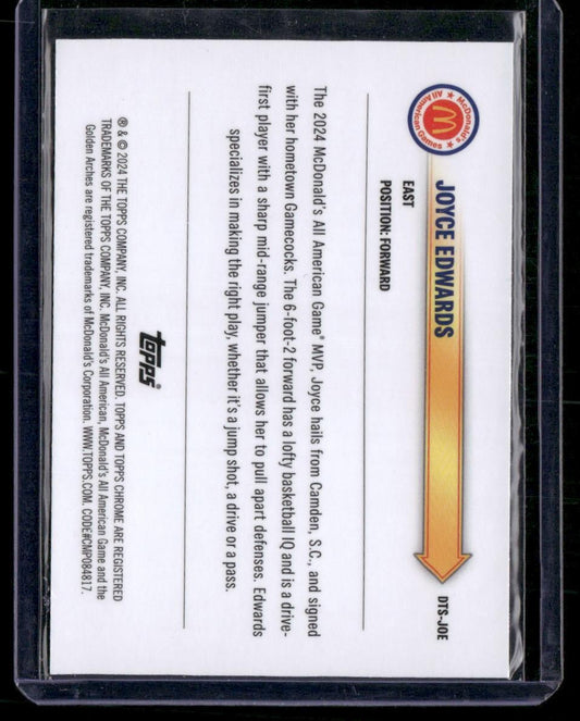 2024 Topps Chrome McDonald's All-American Joyce Edwards Drive Thru Service