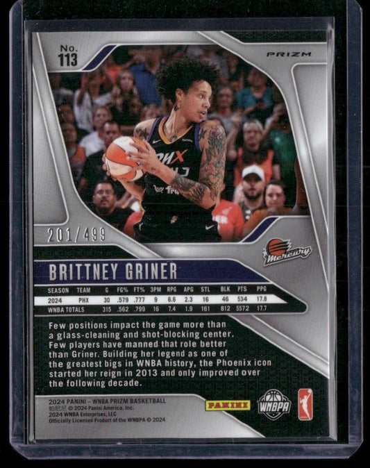 2024 Panini Prizm WNBA #113 Brittney Griner Pulsar Prizms #/499