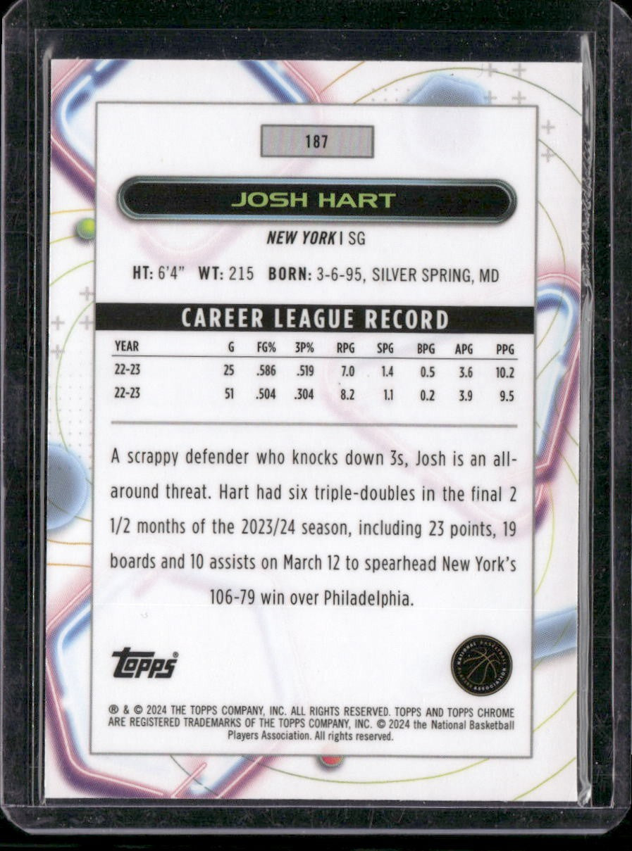 2023-24 Topps Chrome Cosmic #187 Josh Hart Aqua #/149