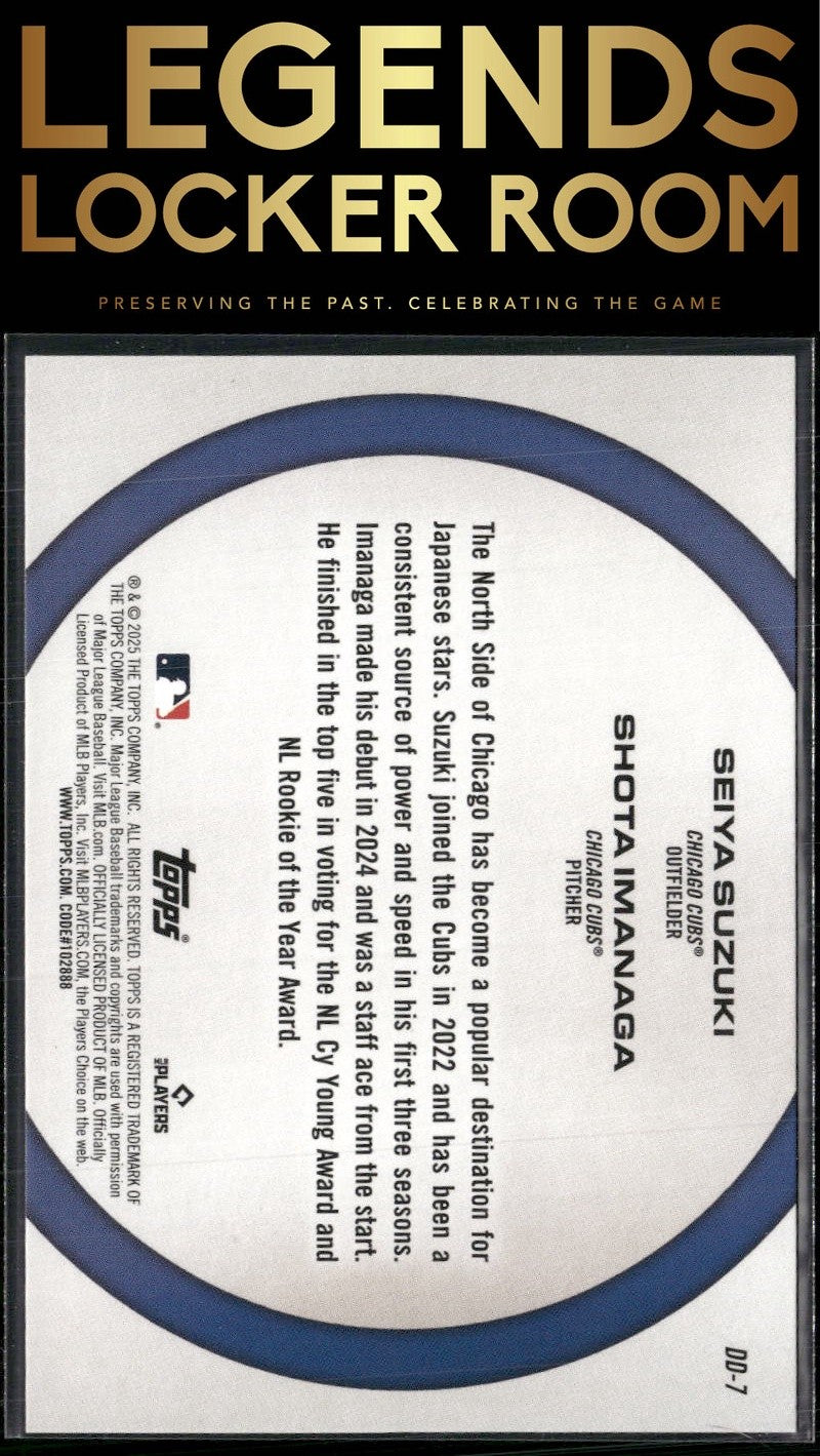 2025 Topps #DD-7 Seiya Suzuki / Shota Imanaga Dynamic Duos