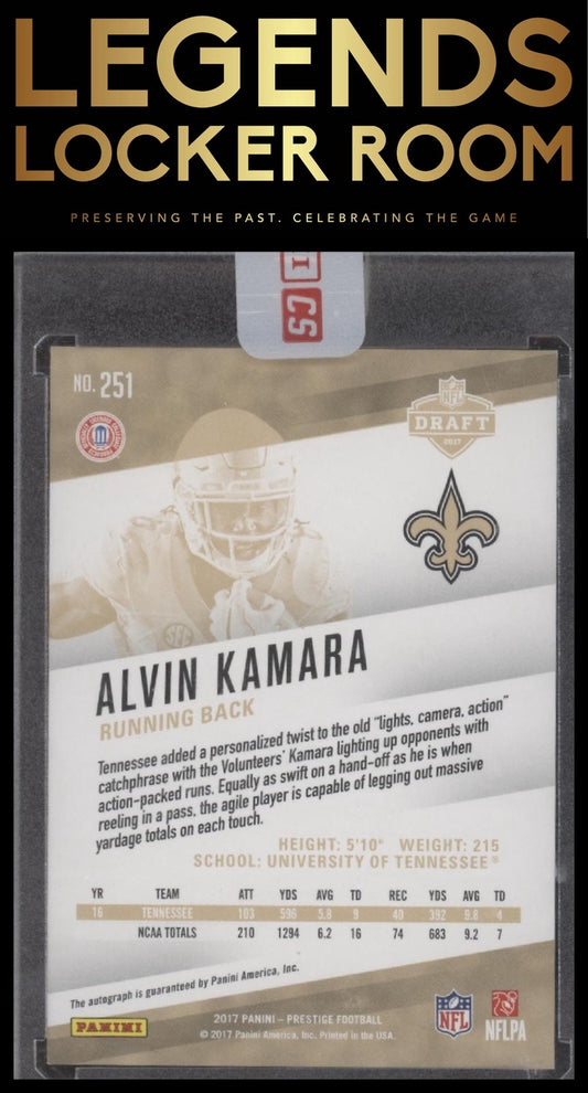 2017 Panini Prestige #251 Alvin Kamara Rookie Signatures