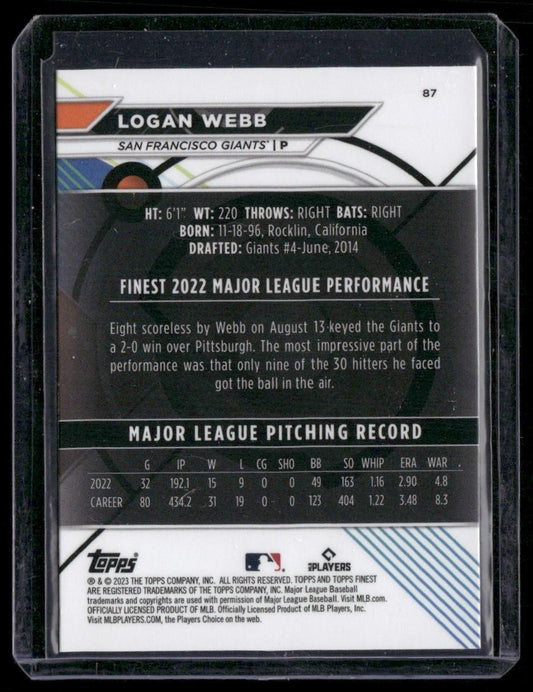 2023 Finest #87 Logan Webb