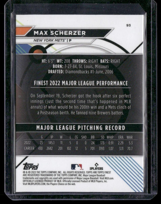 2023 Finest #93 Max Scherzer