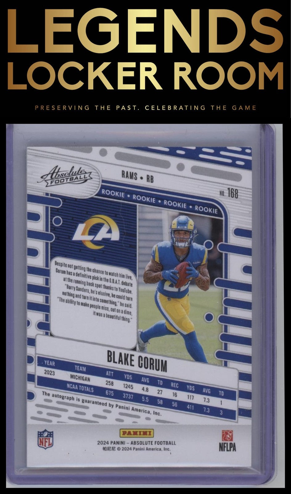 2024 Panini Absolute #168 Blake Corum Signature Rookies Spectrum #/299