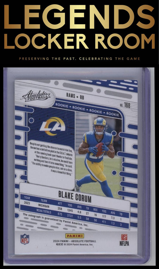 2024 Panini Absolute #168 Blake Corum Signature Rookies Spectrum #/299