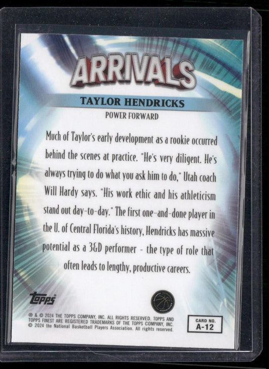 2023-24 Finest Taylor Hendricks Arrivals Purple Checkerboard Refractors #/125