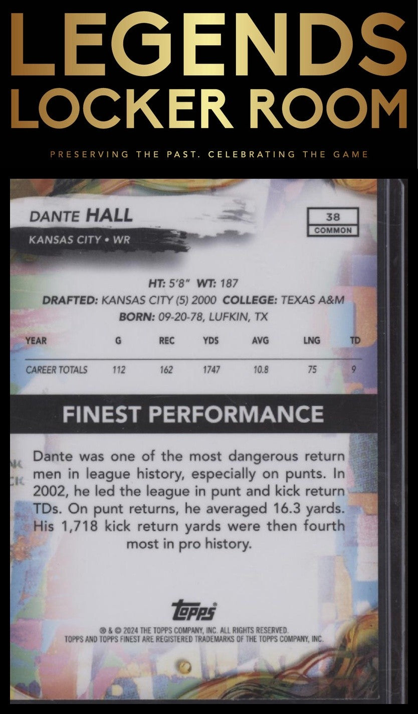 2024 Finest #38 Dante Hall Blue Geometric Refractor /99
