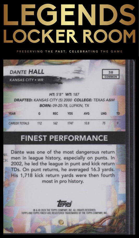 2024 Finest #38 Dante Hall Blue Geometric Refractor /99