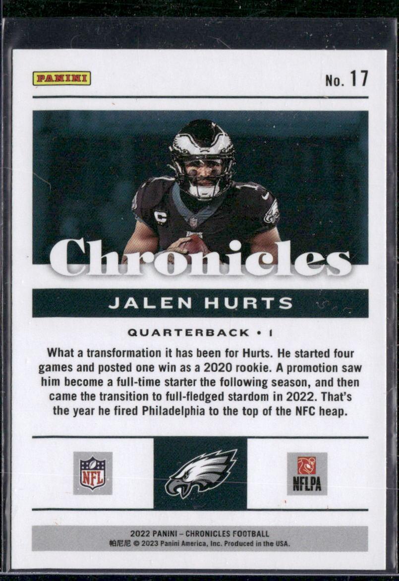 2022 Panini Chronicles #17 Jalen Hurts