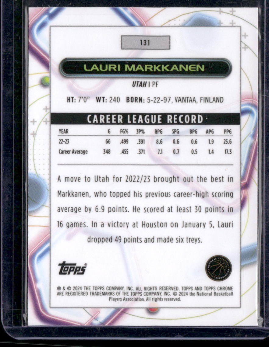 2023-24 Topps Chrome Cosmic #131 Lauri Markkanen