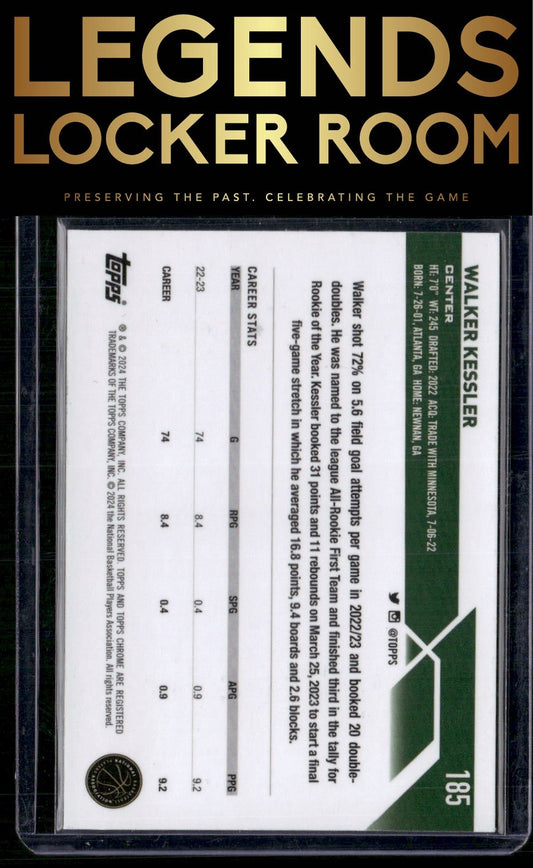 2023-24 Topps Chrome Sapphire Edition #185 Walker Kessler