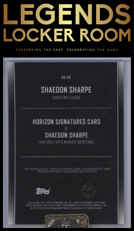 2023-24 Topps Midnight #HS-SS Shaedon Sharpe Horizon Signatures Twilight #/199