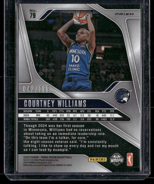 2024 Panini Prizm WNBA #79 Courtney Williams Blue Prizms #/199