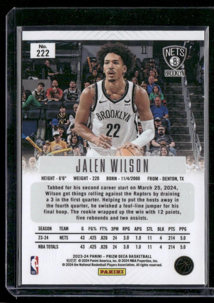2023-24 Panini Prizm Deca #222 Jalen Wilson