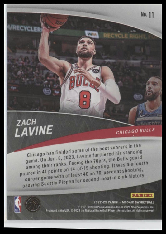 2022-23 Panini Mosaic #11 Zach LaVine Elevate