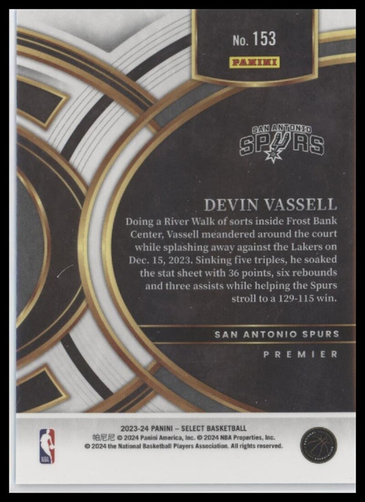 2023-24 Panini Select #153 Devin Vassell Blue (Retail Base)