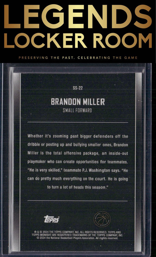 2023-24 Topps Midnight #SS-22 Brandon Miller Star Studded