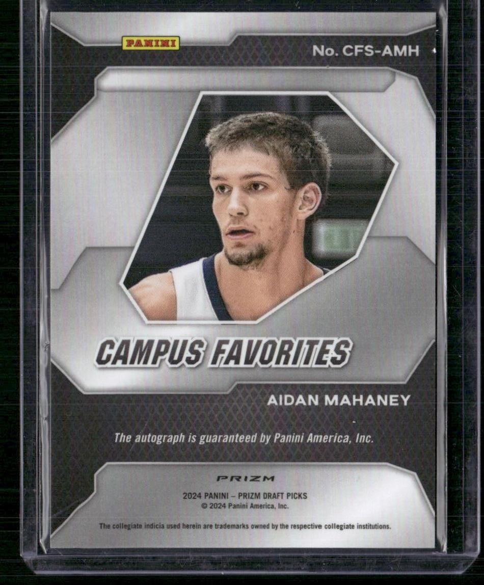 2024 Panini Prizm Draft Picks Aidan Mahaney Campus Favorites Signatures Hyper