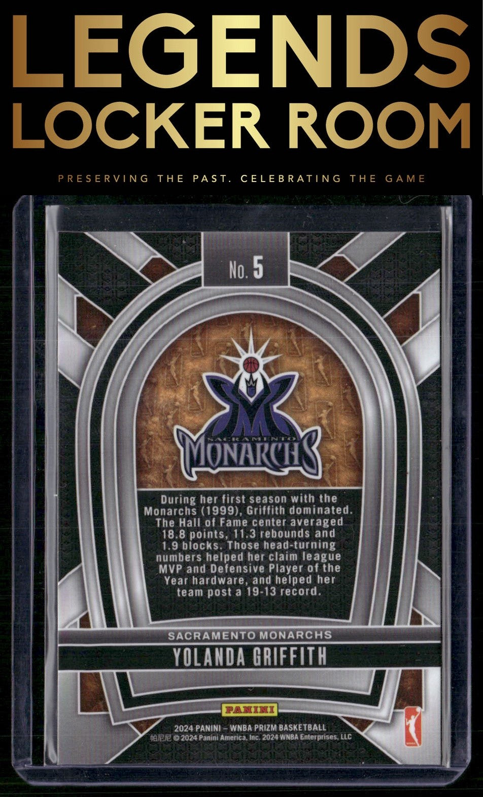 2024 Panini Prizm WNBA #5 Yolanda Griffith Pioneers