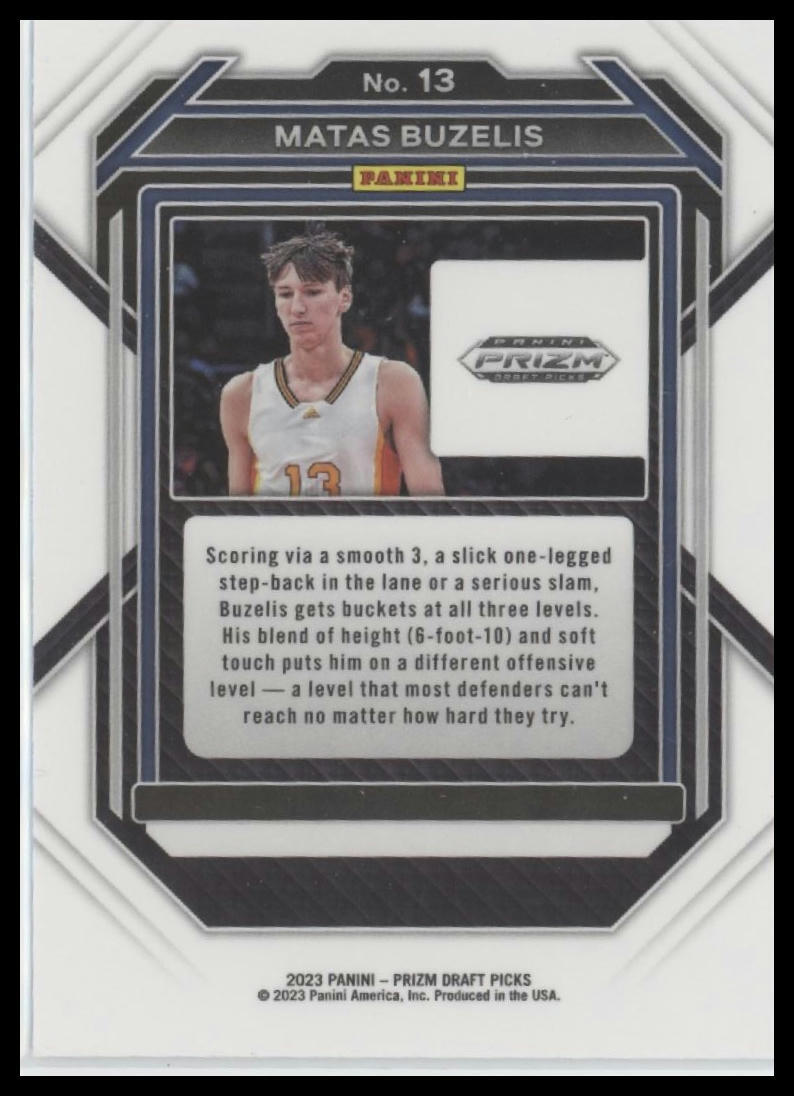 2023 Panini Prizm Draft Picks #13 Matas Buzelis
