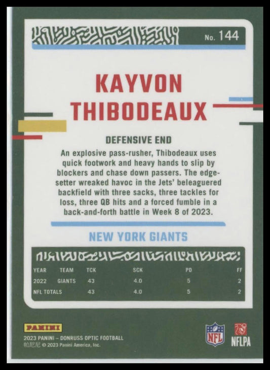 2023 Donruss Optic #144 Kayvon Thibodeaux