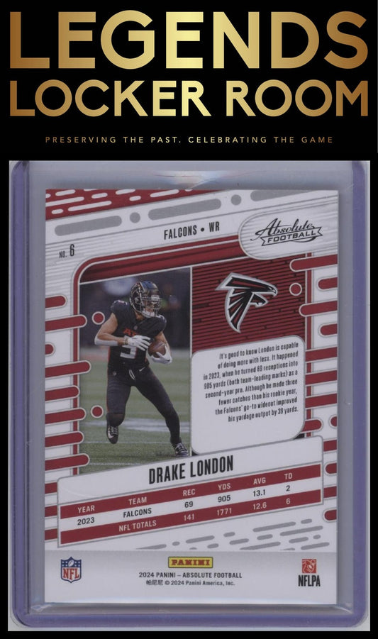 2024 Panini Absolute #6 Drake London Orange Spectrum #/75