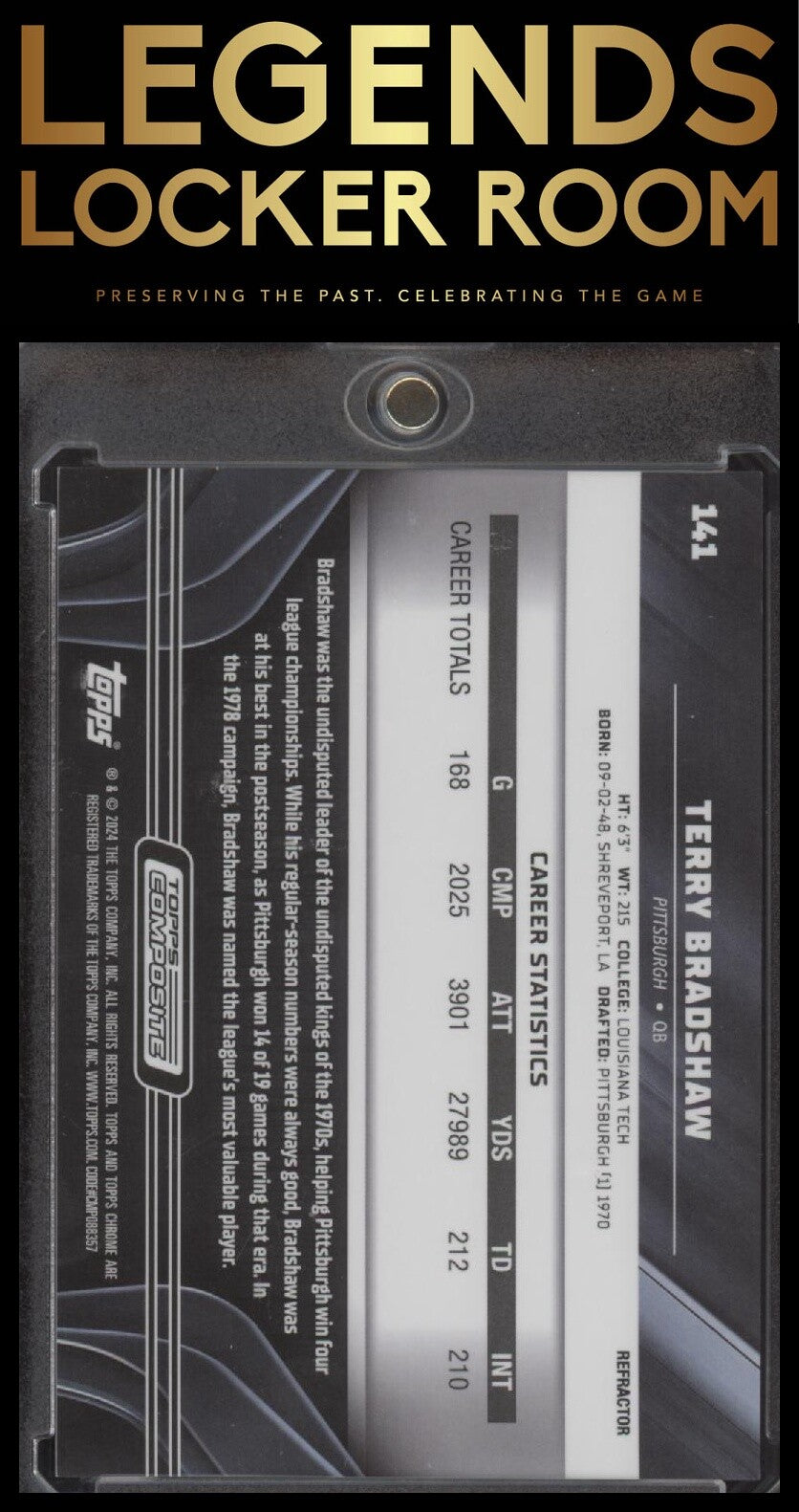 2023 Topps Composite Terry Bradshaw Topps Chrome Black Refractor /199