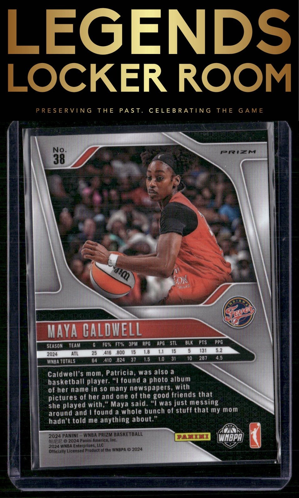 2024 Panini Prizm WNBA #38 Maya Caldwell Silver Prizms