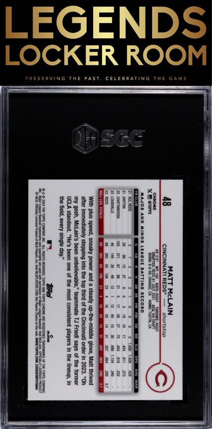 2024 Topps Chrome #48 Matt Mclain Raywave Ref. SGC 9