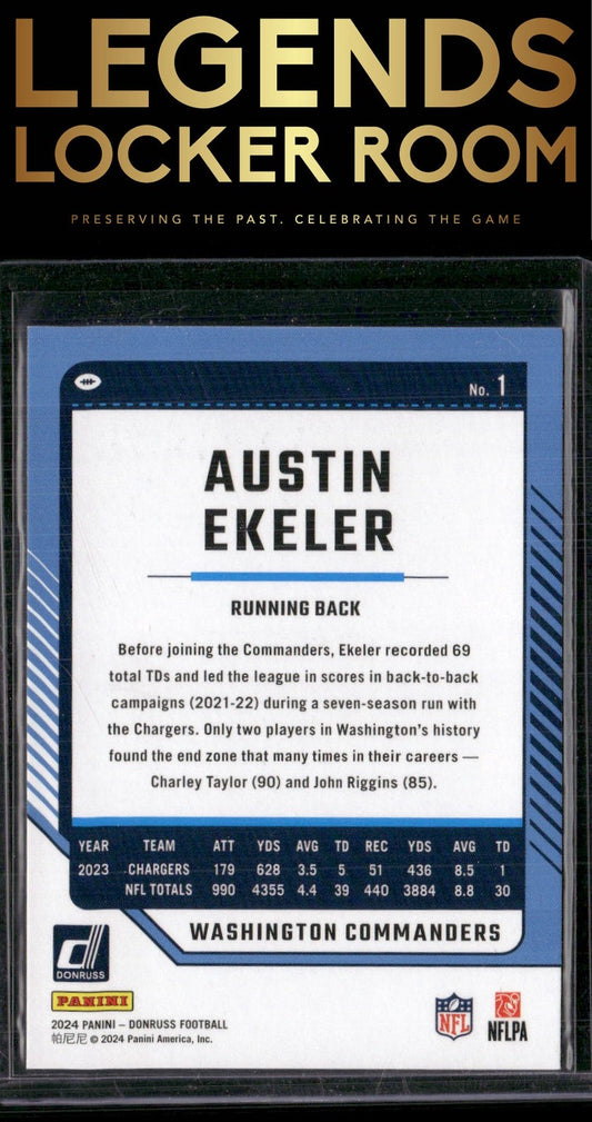 2024 Donruss #1 Austin Ekeler Press Proof Red