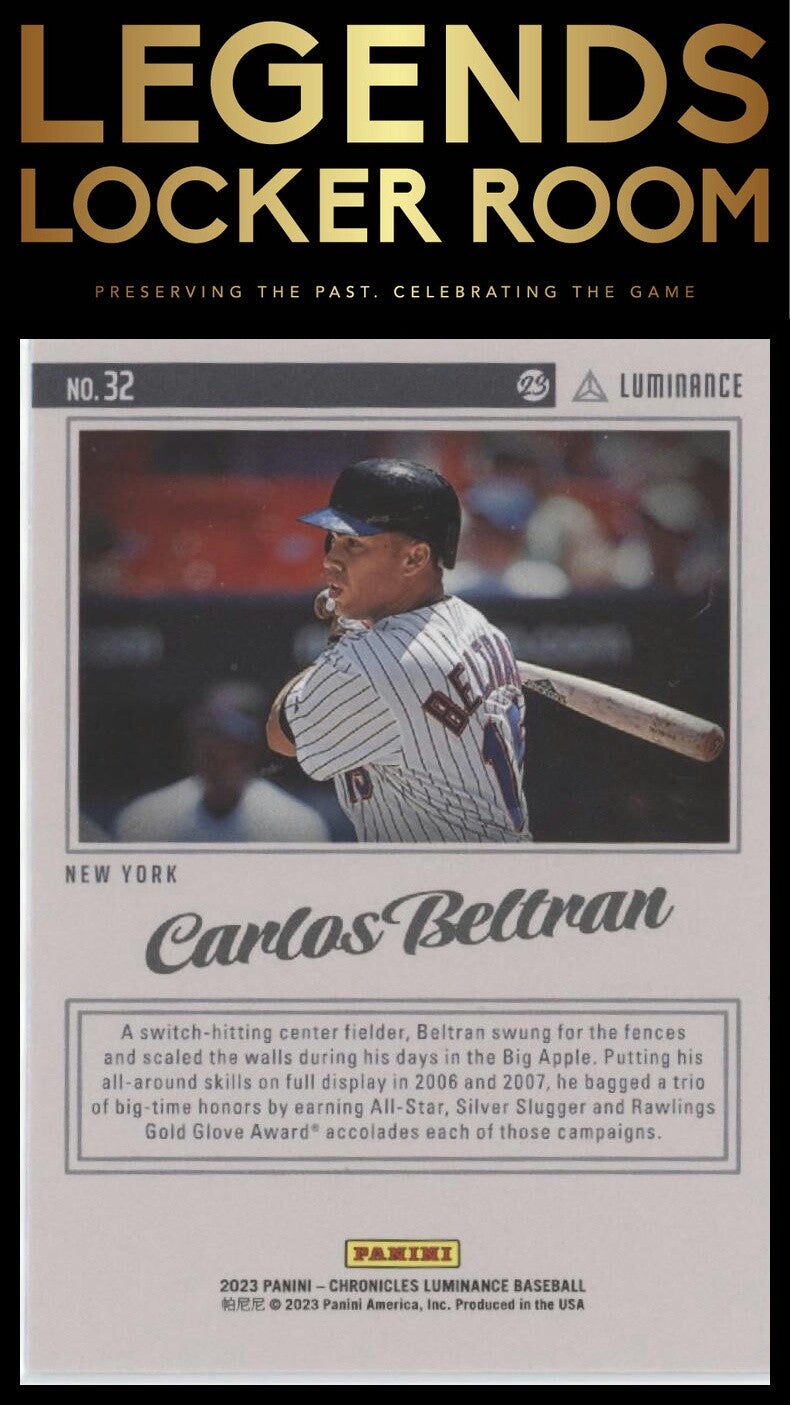 2023 Panini Chronicles: Luminance #32 Carlos Beltran