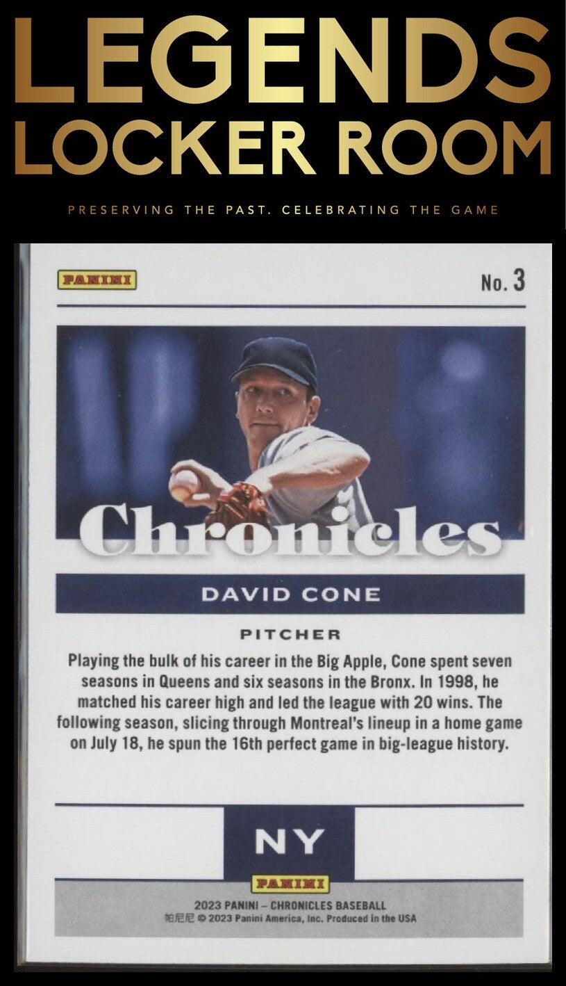 2023 Panini Chronicles #3 David Cone