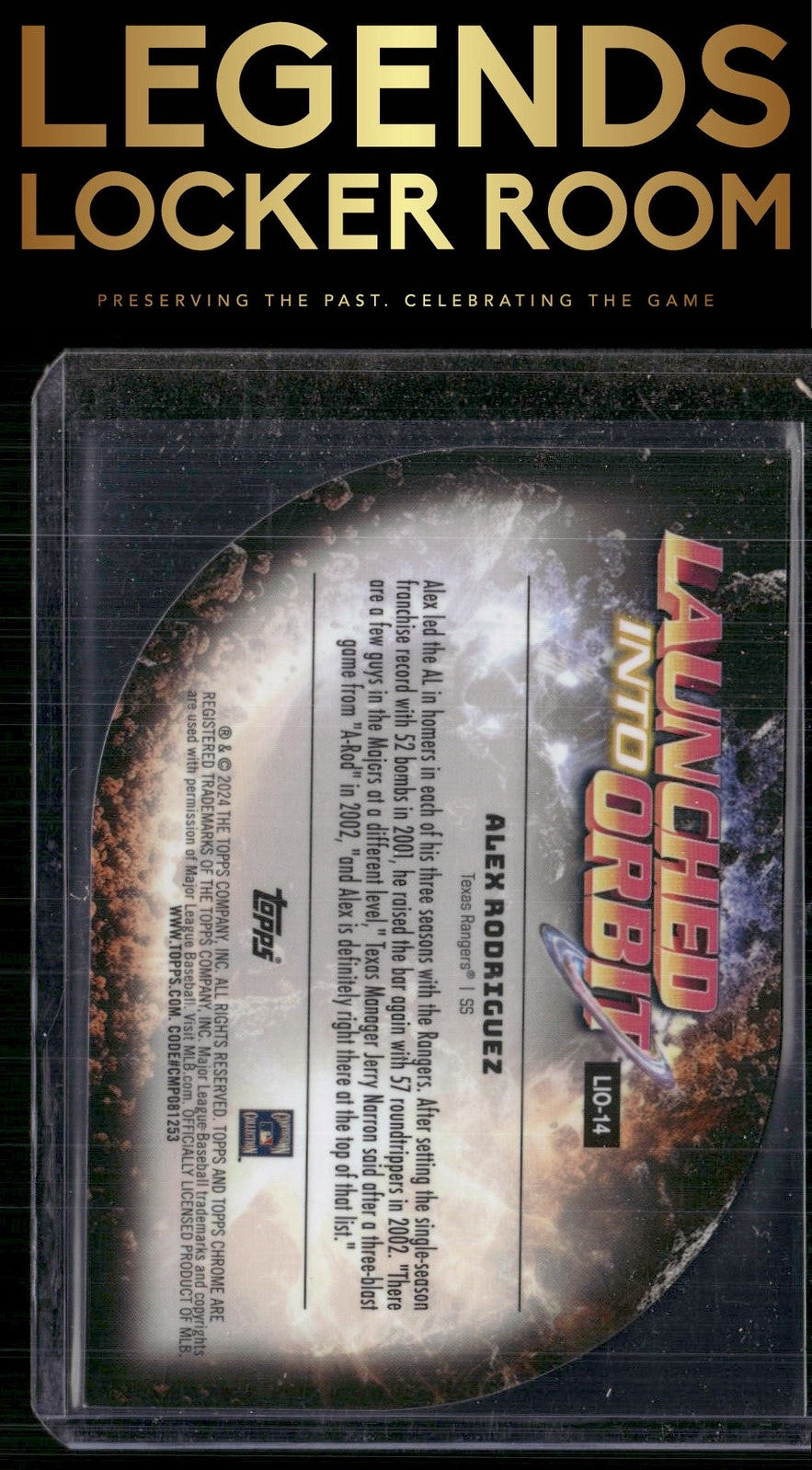 2024 Topps Chrome Cosmic #LIO-14 Alex Rodriguez Launched into Orbit