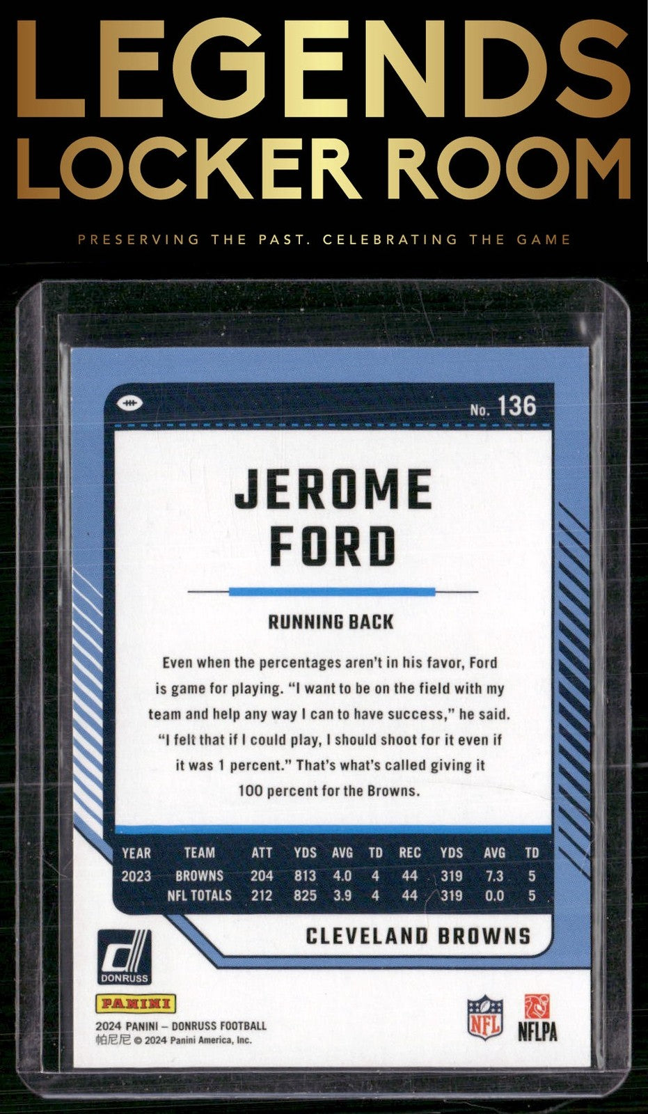 2024 Donruss #136 Jerome Ford Press Proof Gold #/50