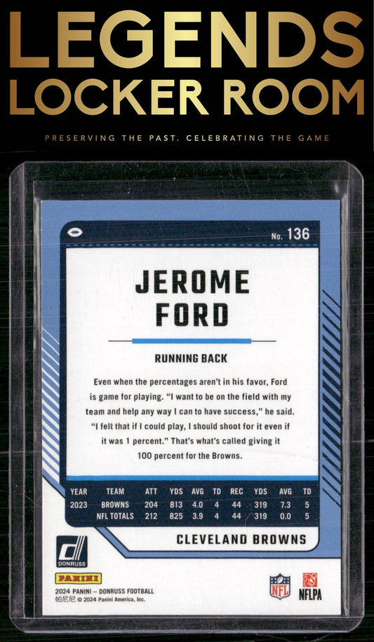 2024 Donruss #136 Jerome Ford Press Proof Gold #/50